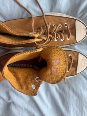 Converse High Top Sneakers in Tan Brown